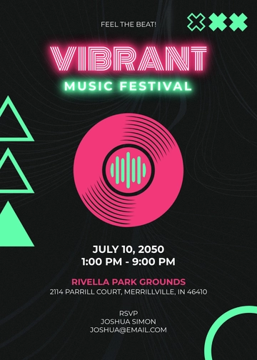 Modern Music Festival Invitation Template - Edit Online & Download