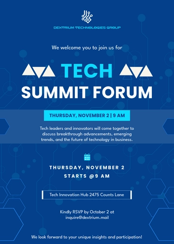 Tech Summit Forum Invitation Template - Edit Online & Download