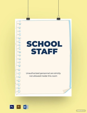 School Staff Room Sign Template