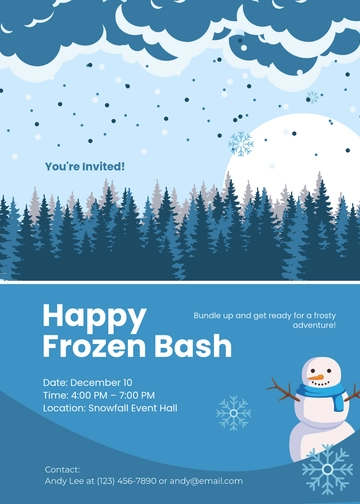 Happy Frozen Bash Invitation Template - Edit Online & Download