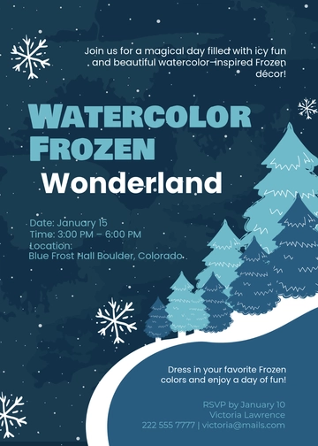 Watercolor Frozen Invitation Template - Edit Online & Download
