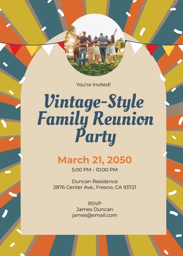 Vintage Family Invitation Template - Edit Online & Download