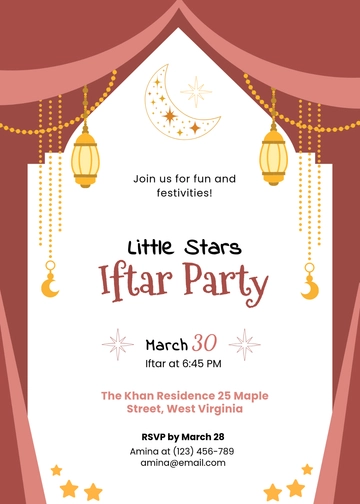 Kids’ Iftar Invitation Template - Edit Online & Download