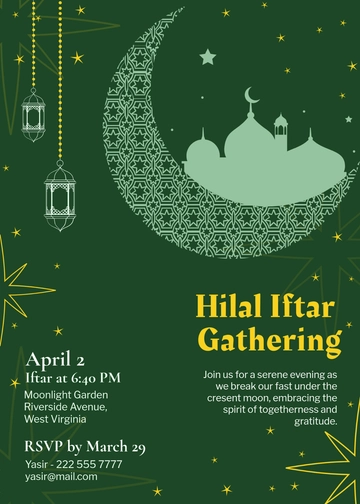 Hilal Iftar Invitation Template - Edit Online & Download