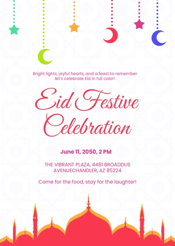 Colorful Eid Festive Invitation Template - Edit Online & Download