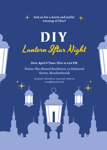 DIY Lantern Iftar Invitation Template - Edit Online & Download