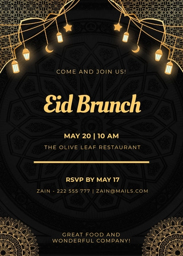 Eid Brunch Invitation Template - Edit Online & Download