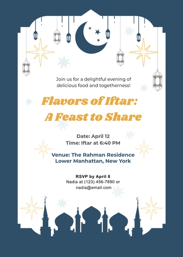 Food Iftar Invitation Template - Edit Online & Download