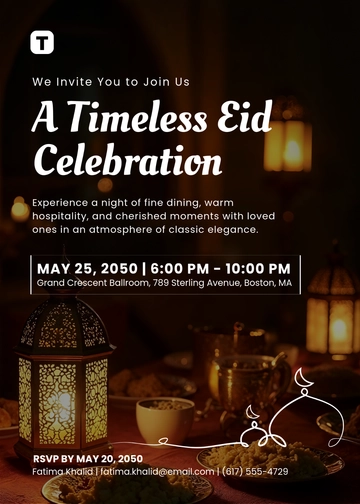 Classic Eid Invitation Design Template - Edit Online & Download