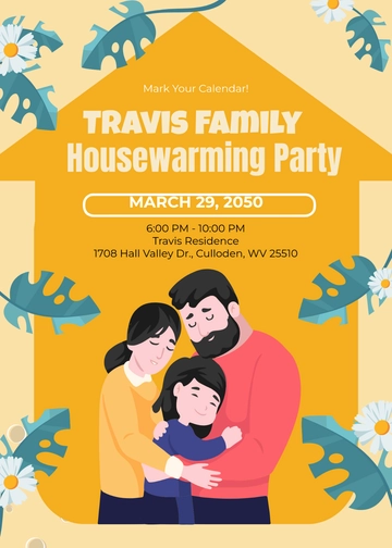 Family Housewarming Invitation Template - Edit Online & Download