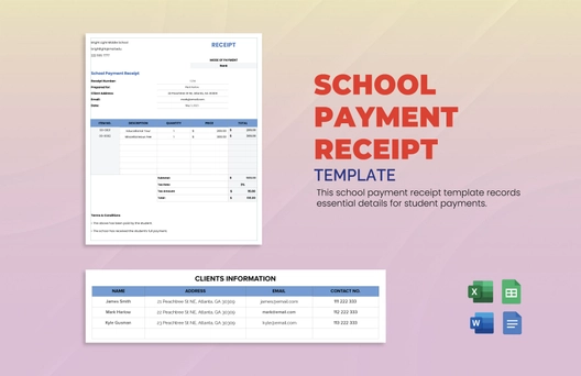 School Payment Receipt Template