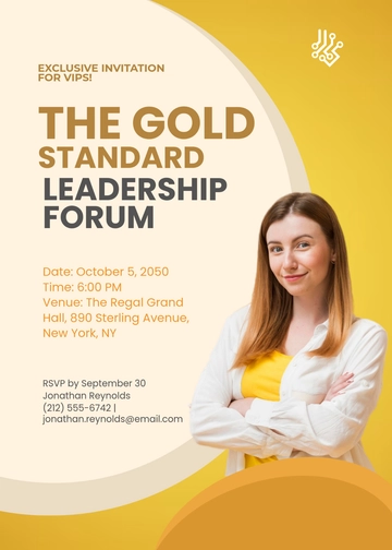Gold Forum Invitation for VIP Template - Edit Online & Download
