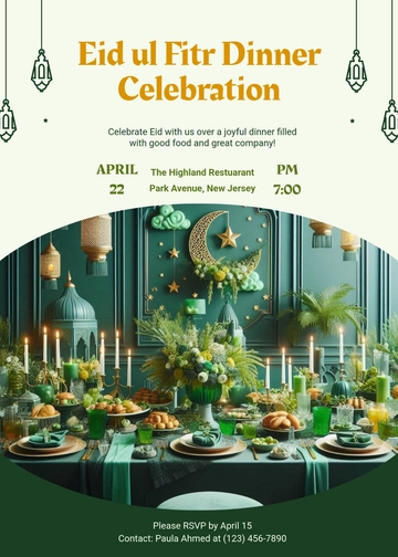 Customizable Eid Dinner Invitation Template - Edit Online & Download