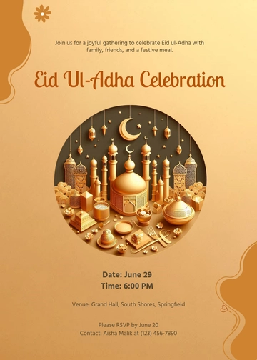 Aesthetic Eid Ul-Adha Invitation Template - Edit Online & Download
