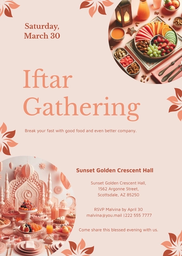 Editable Iftar Fasting Invitation Template - Edit Online & Download