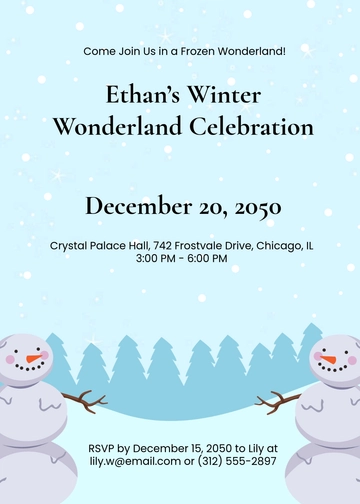 Winter Wonderland Frozen Invitation Template - Edit Online & Download