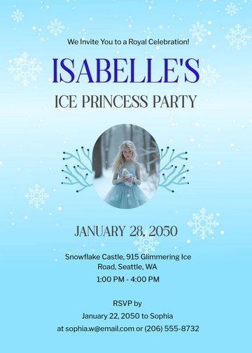 Frozen Ice Princess Invitation Template - Edit Online & Download