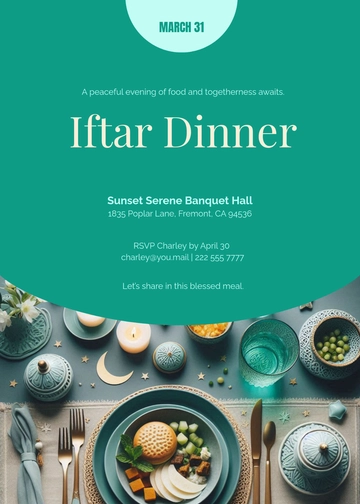 Simple Iftar Dinner Invitation Template - Edit Online & Download