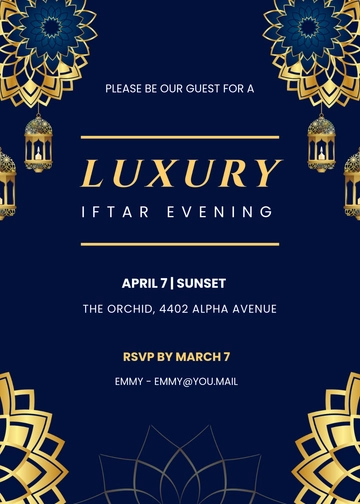 Luxury Iftar Invitation Template - Edit Online & Download