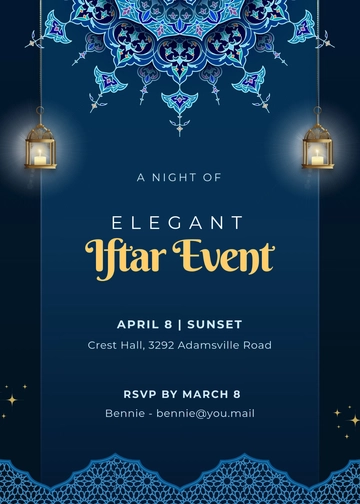 Elegant Background Iftar Invitation Template - Edit Online & Download