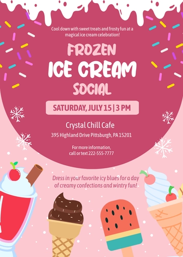 Frozen Ice Cream Invitation Template - Edit Online & Download