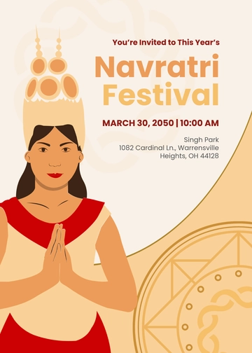 Navratri Festival Invitation Template - Edit Online & Download