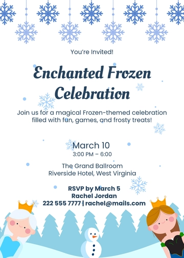 Editable Frozen Celebration Invitation Template - Edit Online & Download