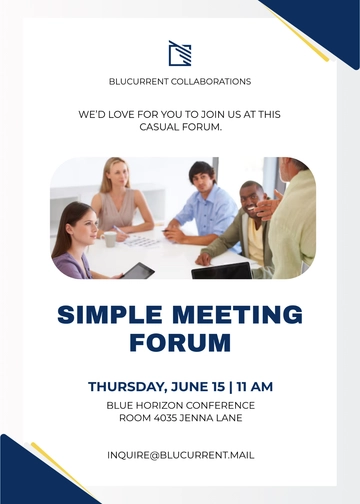 Simple Meeting Forum Invitation Template - Edit Online & Download