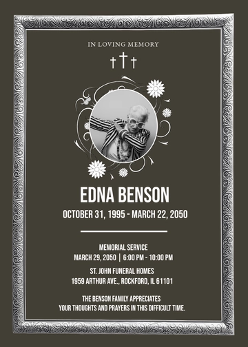 Family Memorial Service Invitation Template - Edit Online & Download