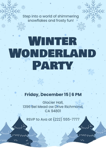 Frozen Snowflakes Invitation Template - Edit Online & Download
