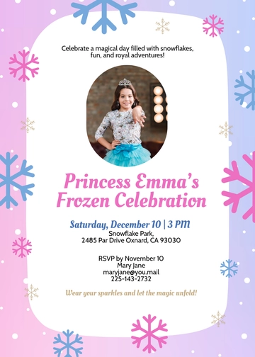 Frozen Invitation for Girls Template - Edit Online & Download