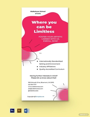 Creative School Rack Card Template