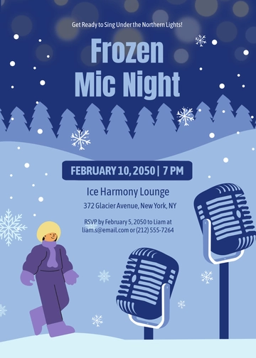 Frozen Mic Night Invitation Template - Edit Online & Download