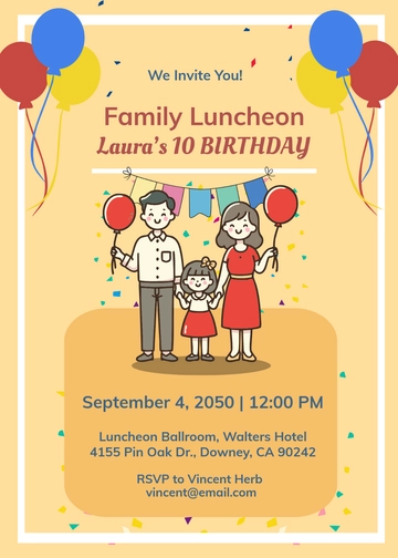 Family Birthday Invitation Template - Edit Online & Download