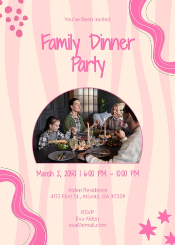 Aesthetic Family Dinner Invitation Template - Edit Online & Download