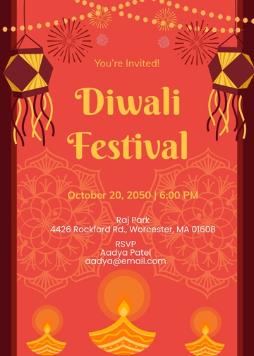 Diwali Festival Invitation Template - Edit Online & Download