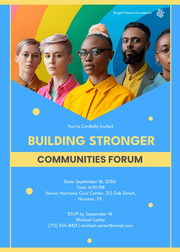 Colorful Community Forum Invitation Template | Template.net