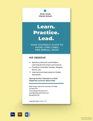 Simple School Rack Card Template