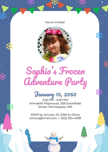 Colorful Frozen Invitation for Kids Template - Edit Online & Download