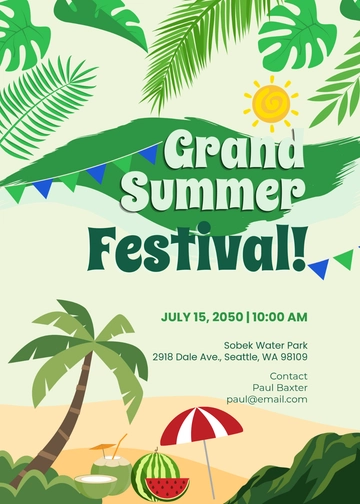 Summer Festival Invitation Template - Edit Online & Download