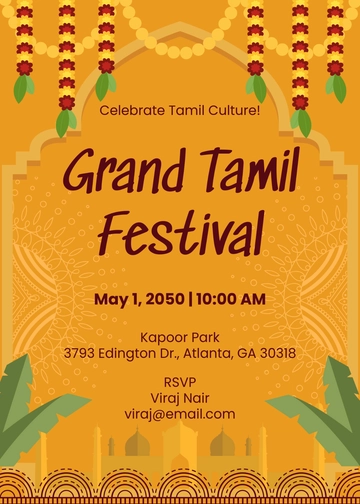 Tamil Festival Invitation Template - Edit Online & Download