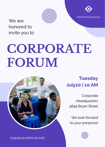 Corporate Forum Invitation Template - Edit Online & Download