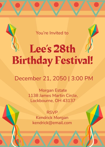 Birthday Festival Invitation Template - Edit Online & Download