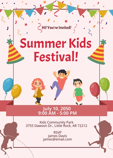 Colorful Kids Festival Invitation Template - Edit Online & Download