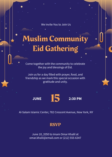 Muslim Eid Invitation Template - Edit Online & Download