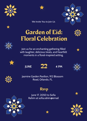 Floral Eid Invitation Template - Edit Online & Download