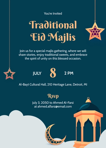 Traditional Eid Invitation Template - Edit Online & Download