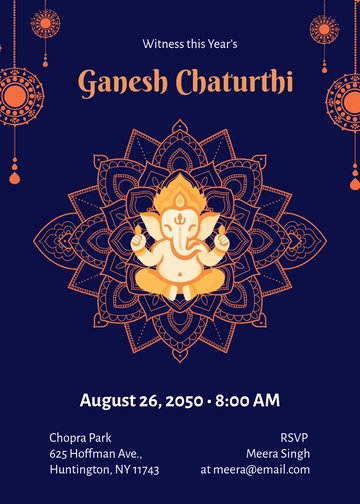 Ganesh Festival Invitation Template - Edit Online & Download