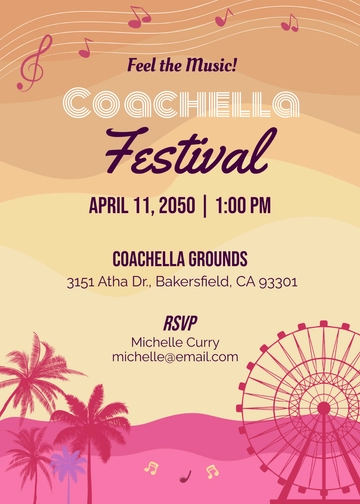 Sample Coachella Festival Invitation Template - Edit Online & Download