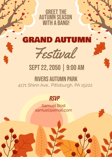 Autumn Festival Invitation Template - Edit Online & Download